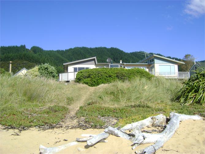 From beach looking up at house