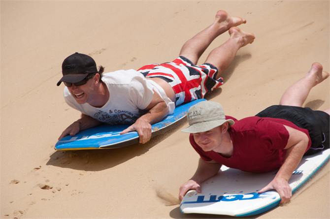 across at the sand dunes