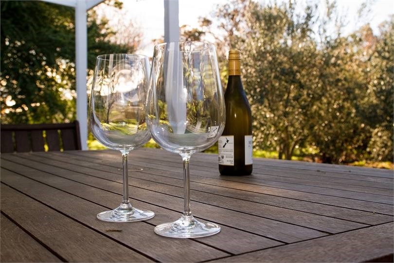 wine on the covered verandah