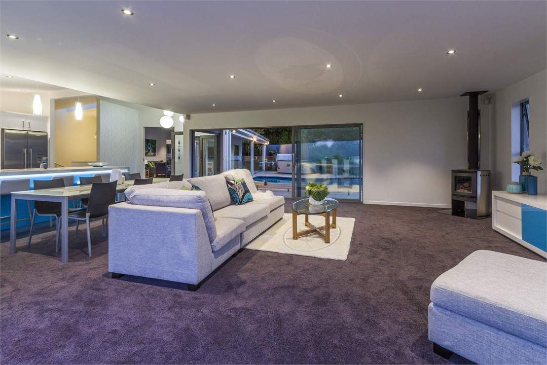 Lounge with fire & Bose Stereo