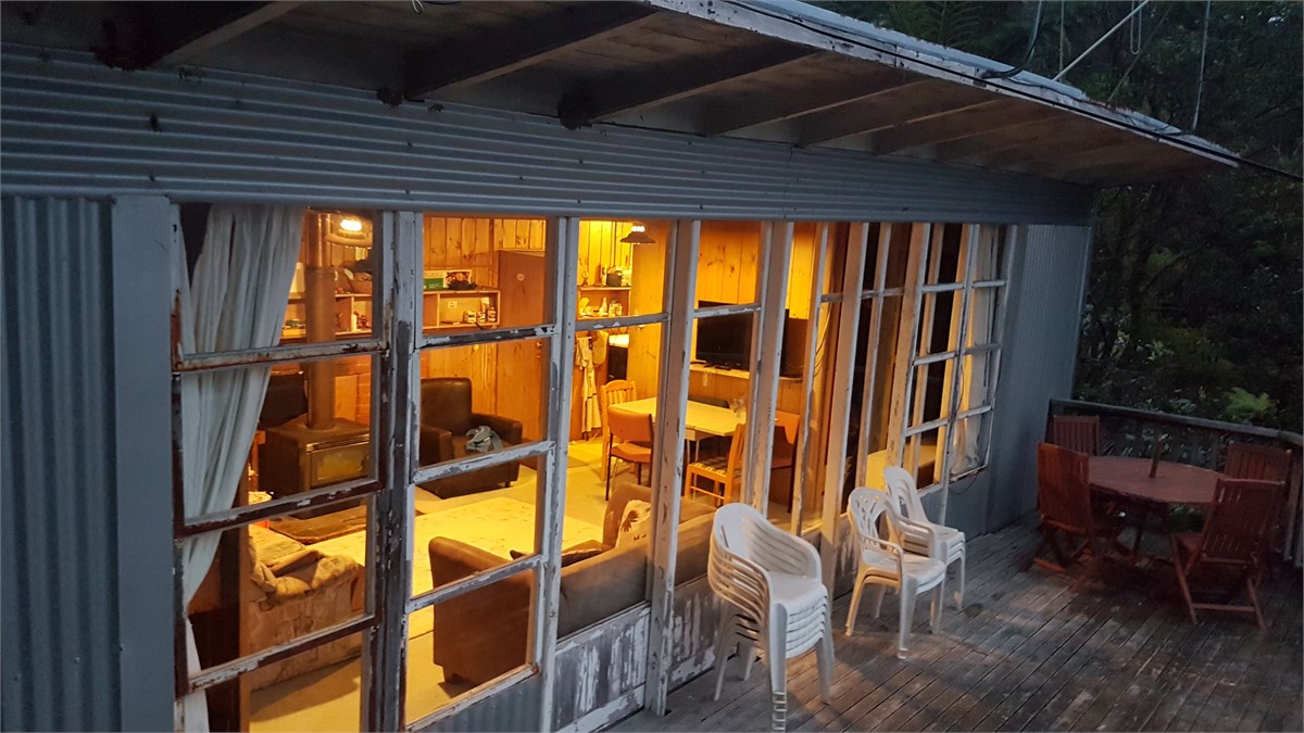 View from deck - 6 burner hooded bbq on deck with