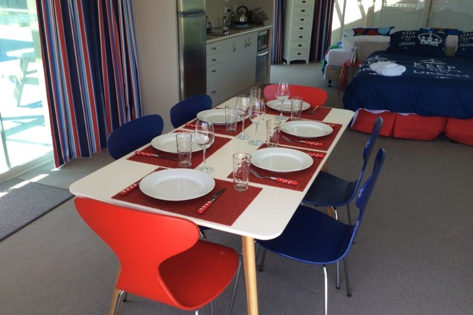 Dining table seats six