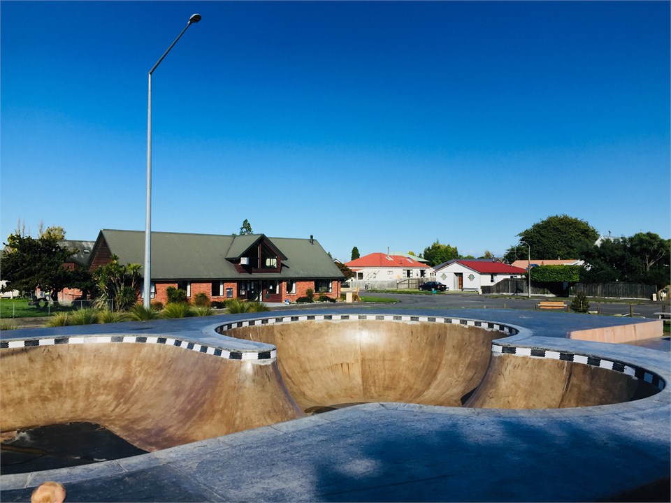 Skate park across the road