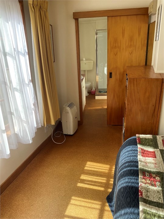 looking into bathroom