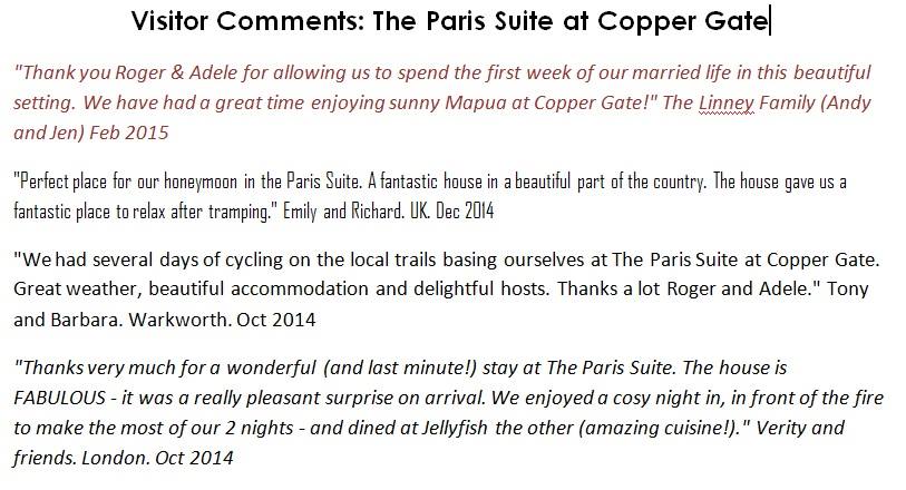 Our first guests at just-opened Paris Suite