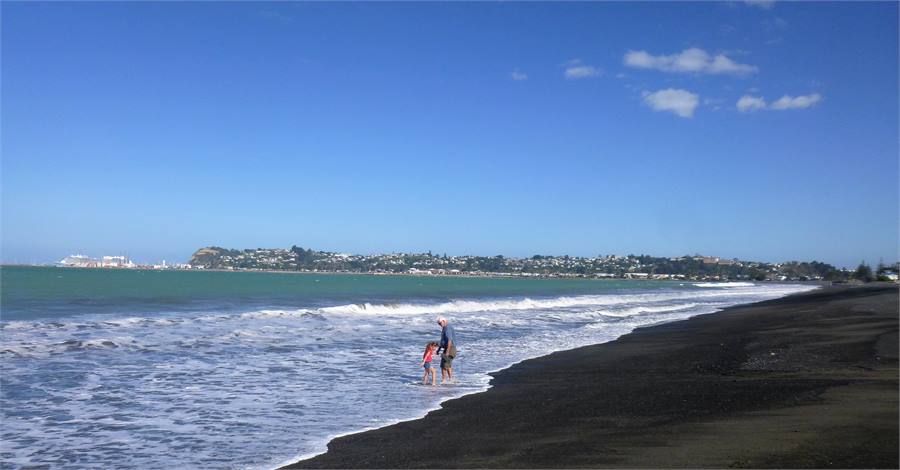 Westshore Beach, looking toward the Bluff Hill, Na