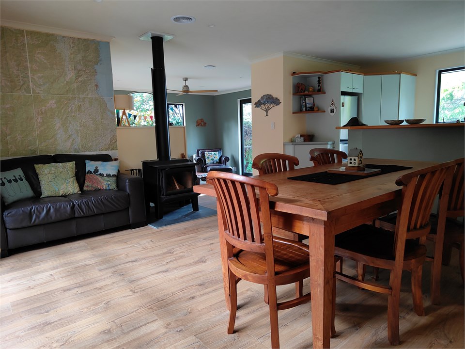 Dining and fireplace