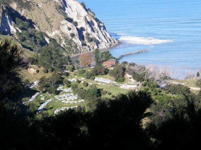 veiw from the hills looking down at house and farm