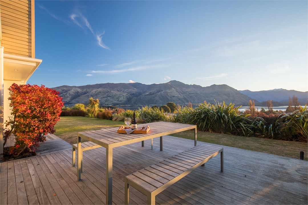 Sheltered outdoor seating for 8 and bbq