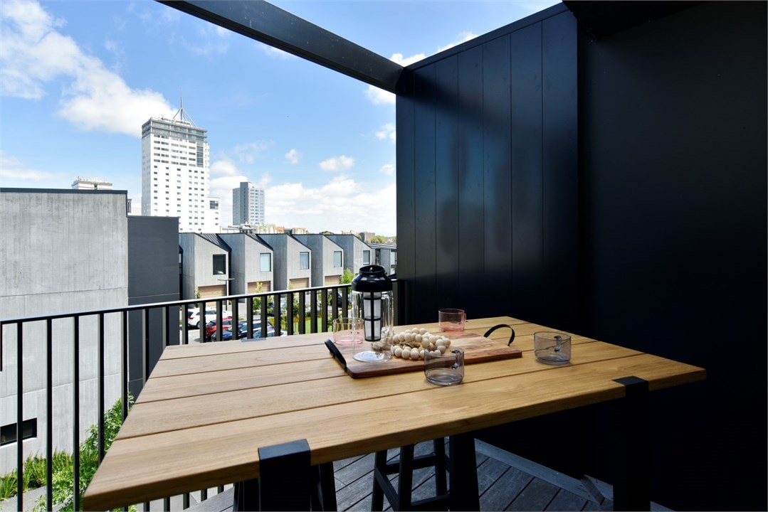 Bench outside on the balcony