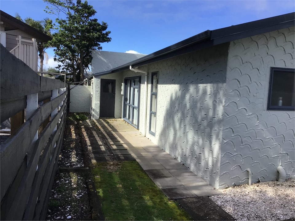 Lounge patio and Garage/laundry entrance