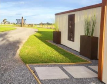 One of the hot tubs and playground