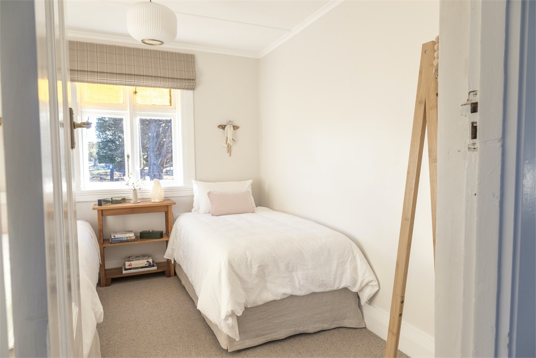 The twin room has two king single beds.