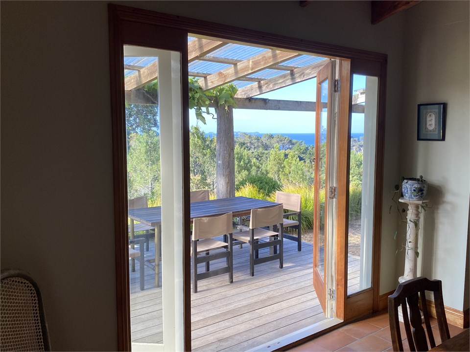 looking out of dining room