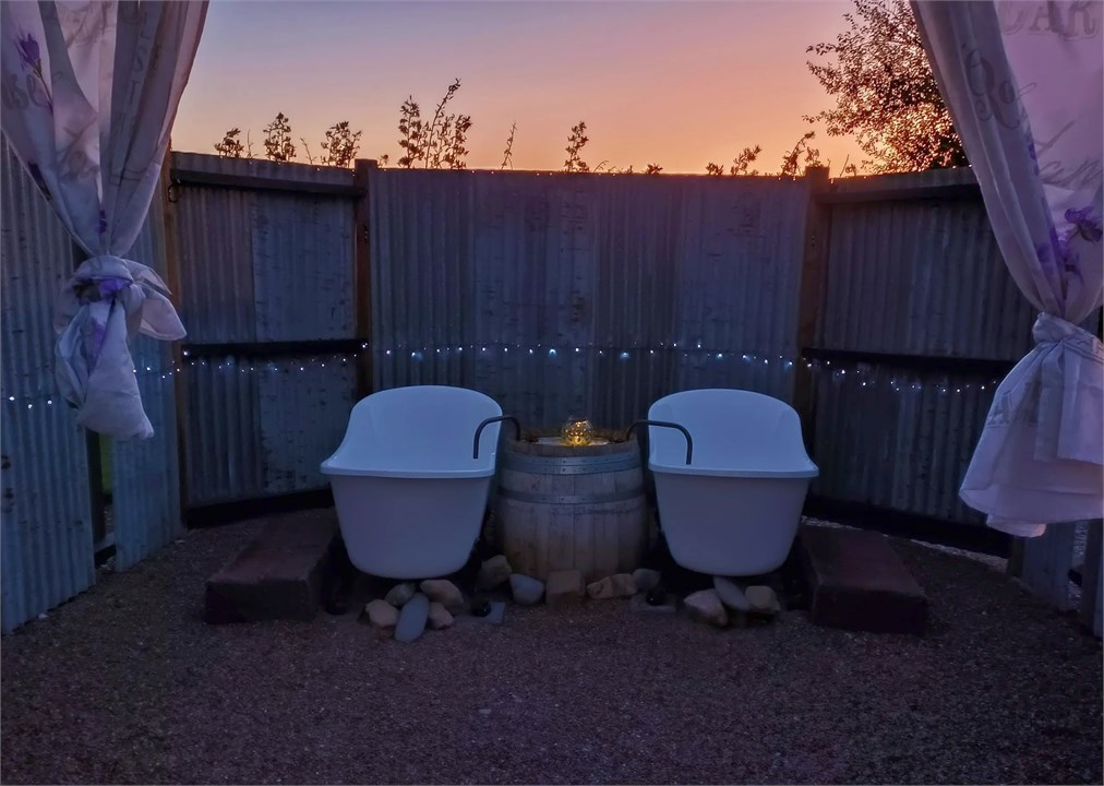 Stargaze from a relaxing bath