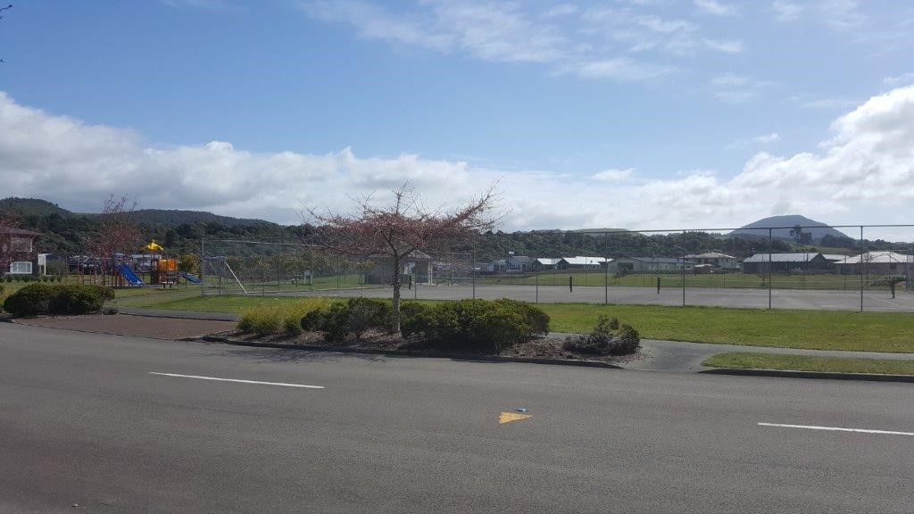 Tennis courts and playground across the road
