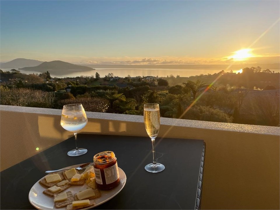Evening drinks master balcony