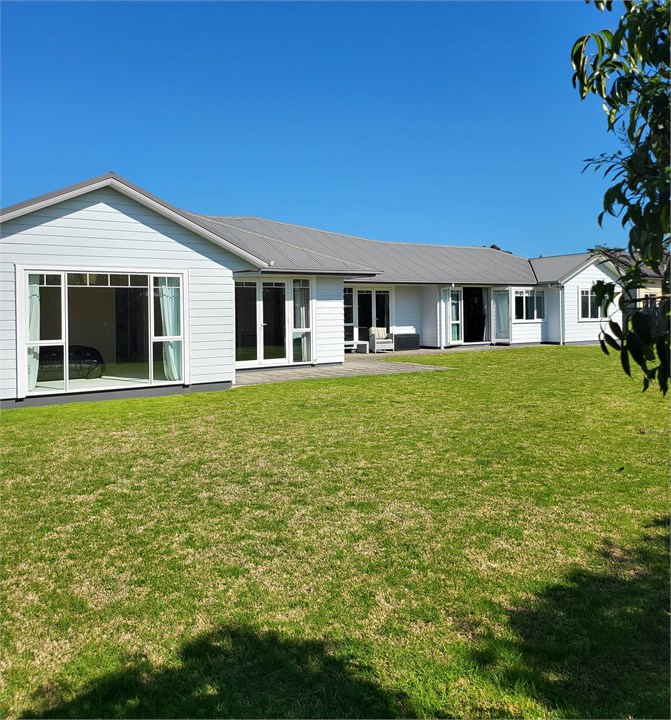 Large lawn and house exterior