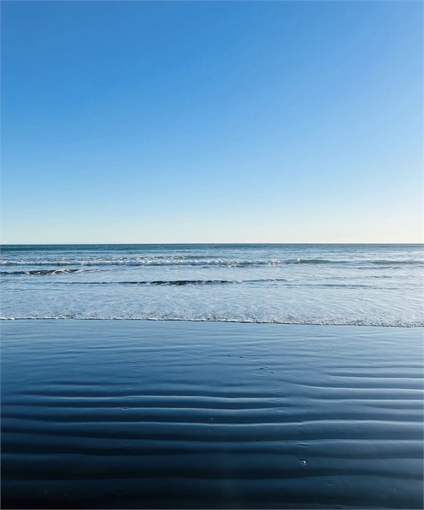 Beautiful Muriwai Beach has black sand