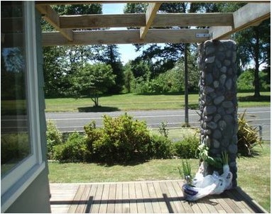 View to river and park