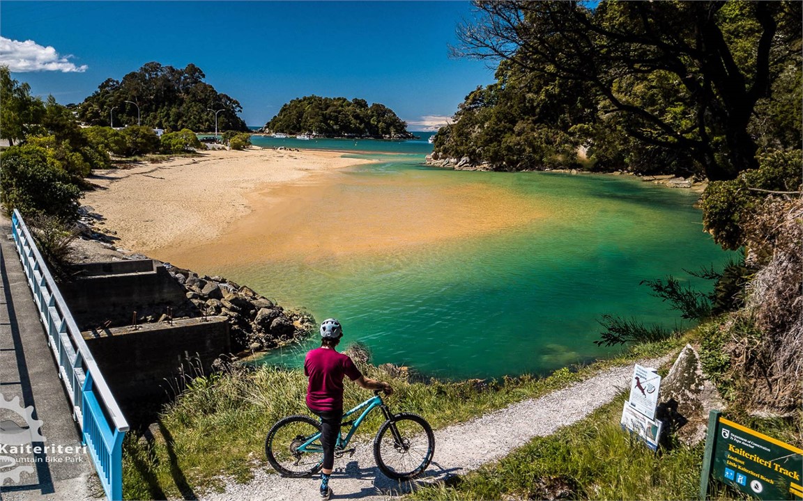 Kaiteriteri beach and mountain bike park are withi