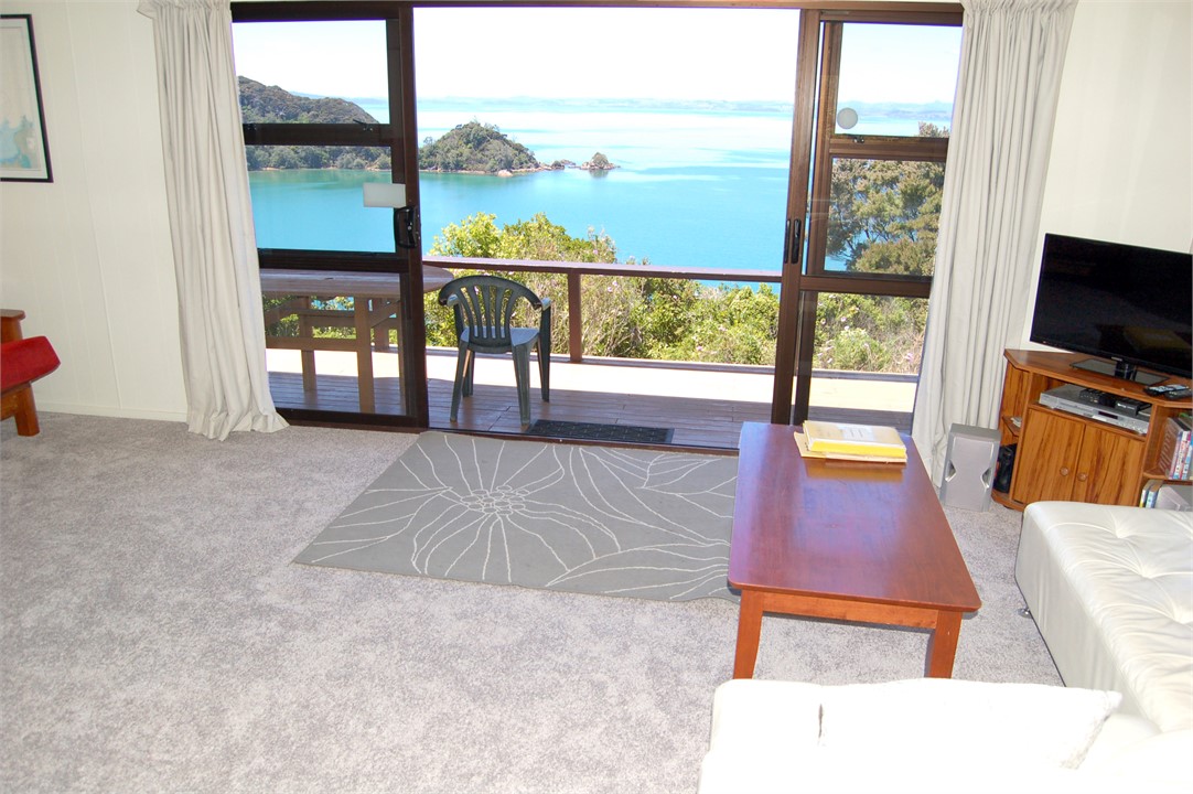 Lounge and view over Patia Point.