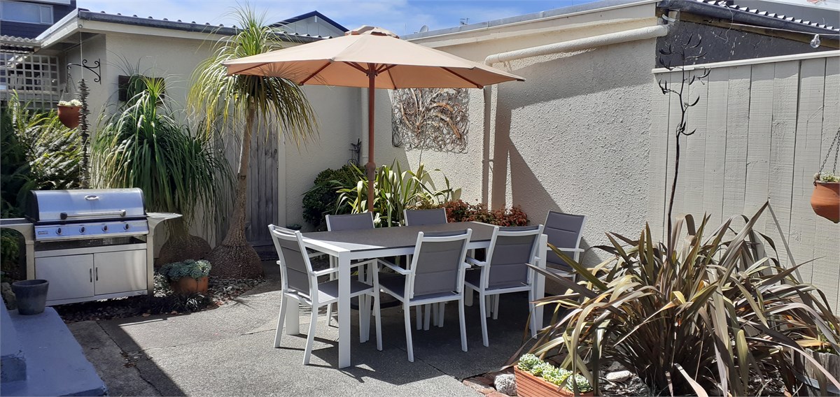 Sheltered outdoor dining