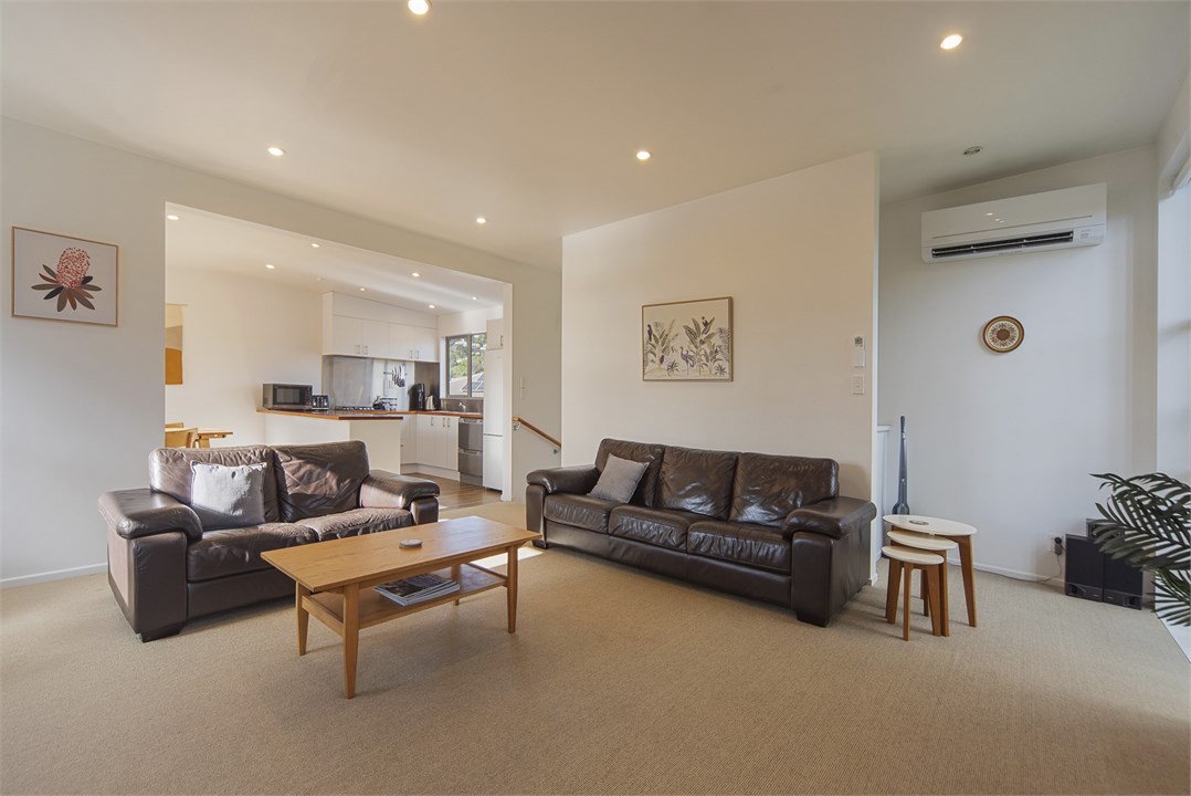 Living area to Dining and Kitchen