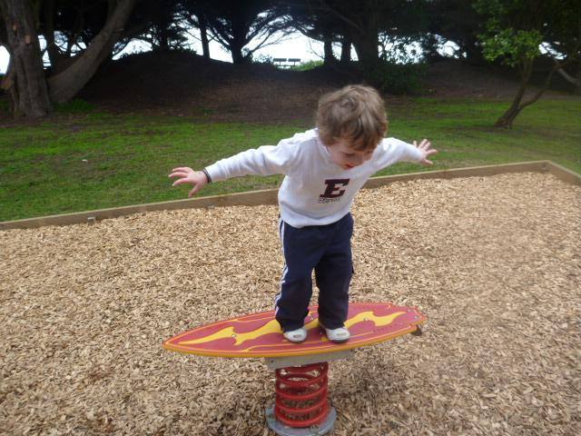 Playground near beach and cafes
