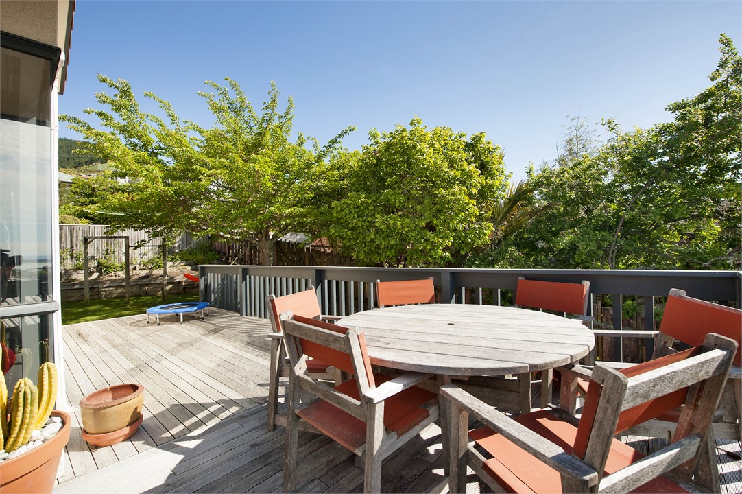 Sunny outdoor dining area
