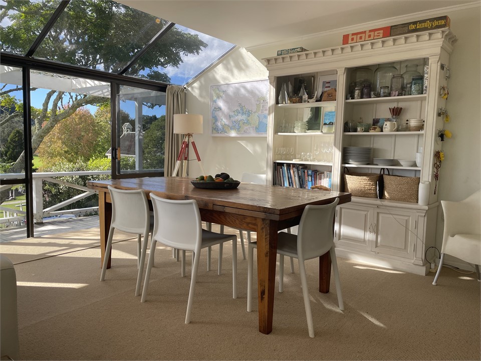 Sunny seating area that can seat plenty