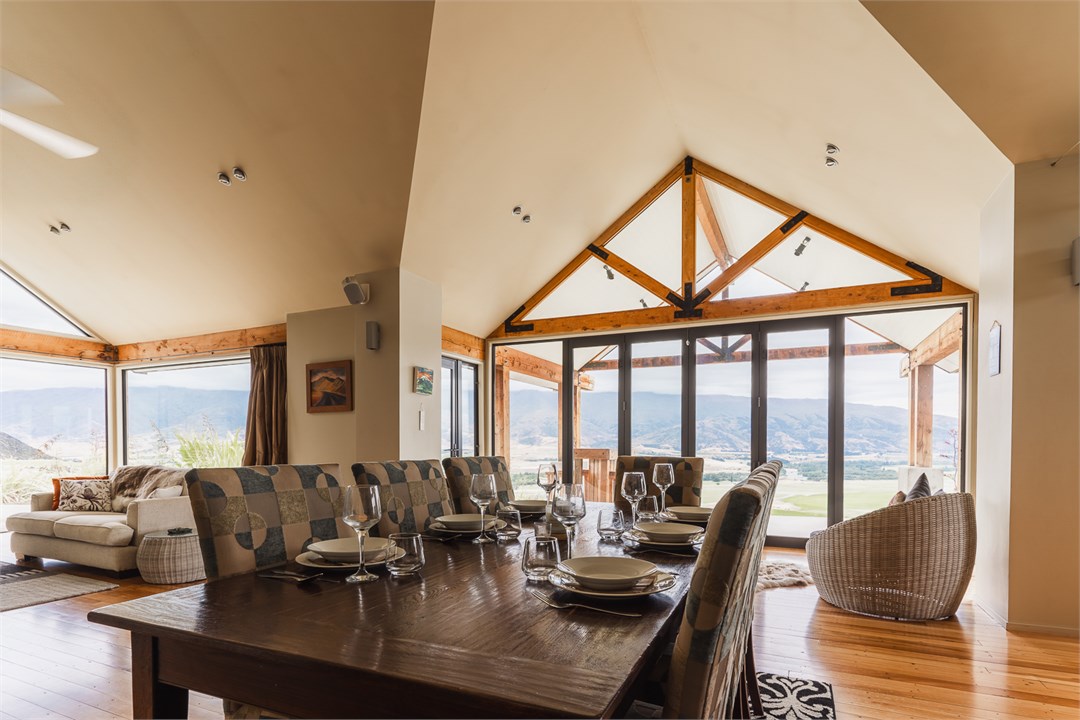 The dining room with living room