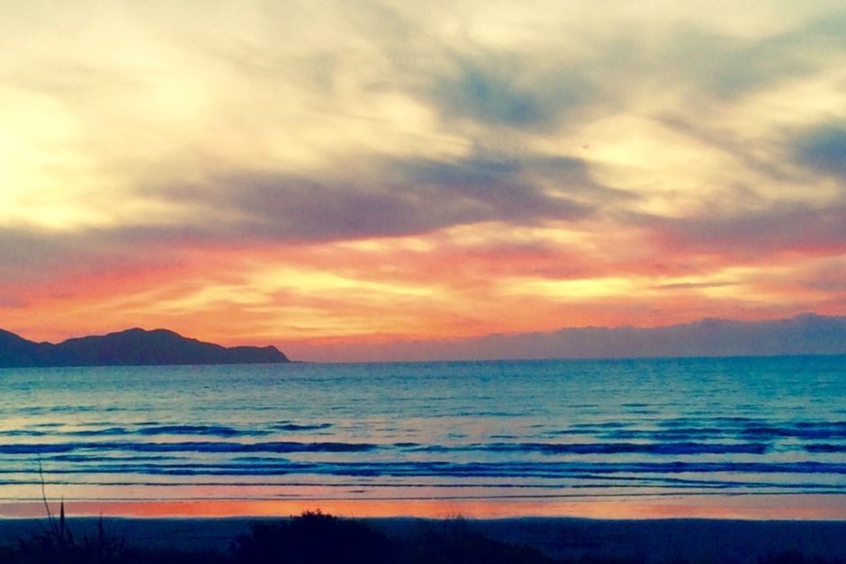 Sun setting over Kapiti Island.........