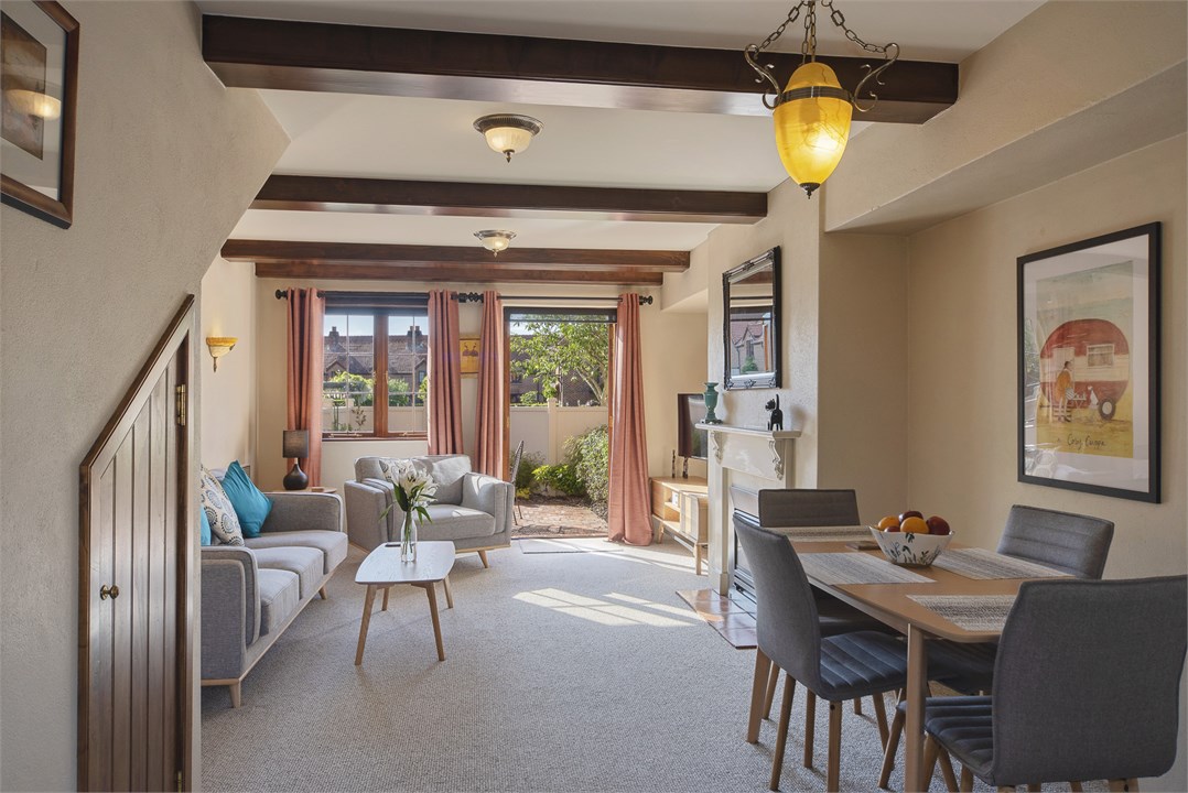 Open dining & living area