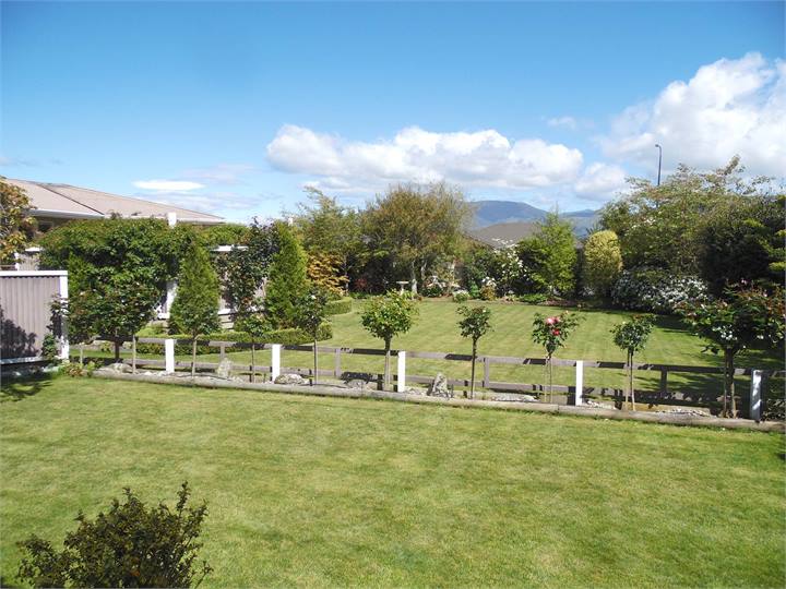 Garden view from cottage entrance