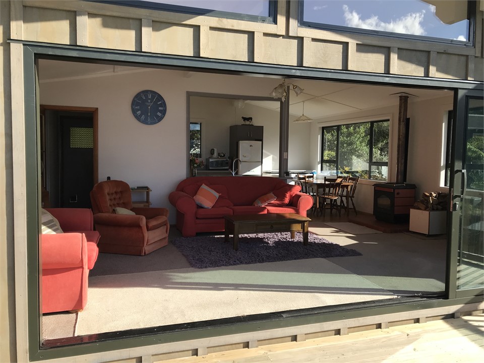 View into lounge from the large deck areas