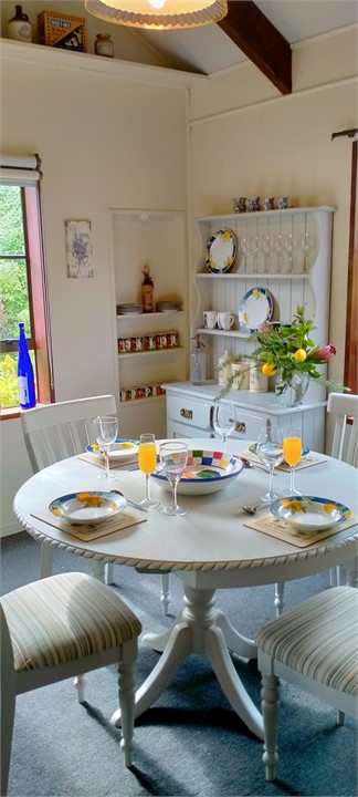 Dining table setting and hutch dresser