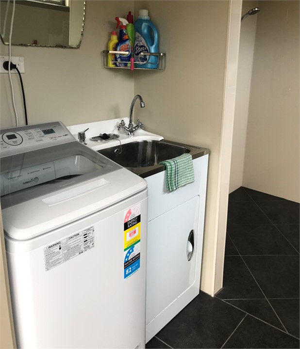 Laundry, with 3rd shower & 3rd toilet