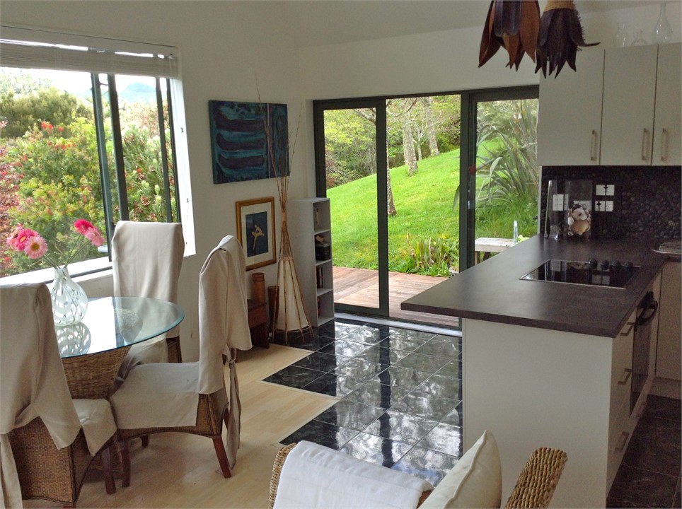living room and kitchen area