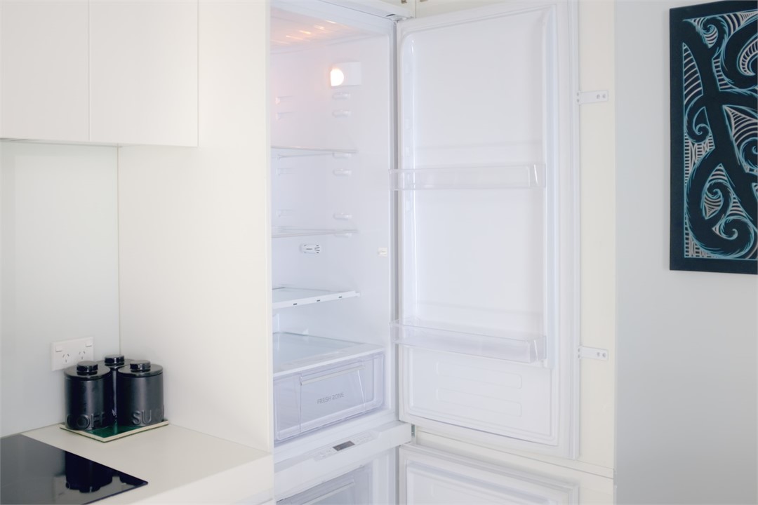 View of the fridge in the Kitchen