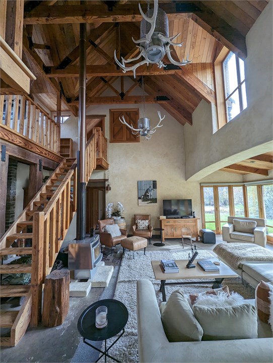 Cathedral style living room