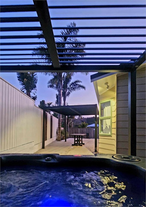 View from the spa pool at night