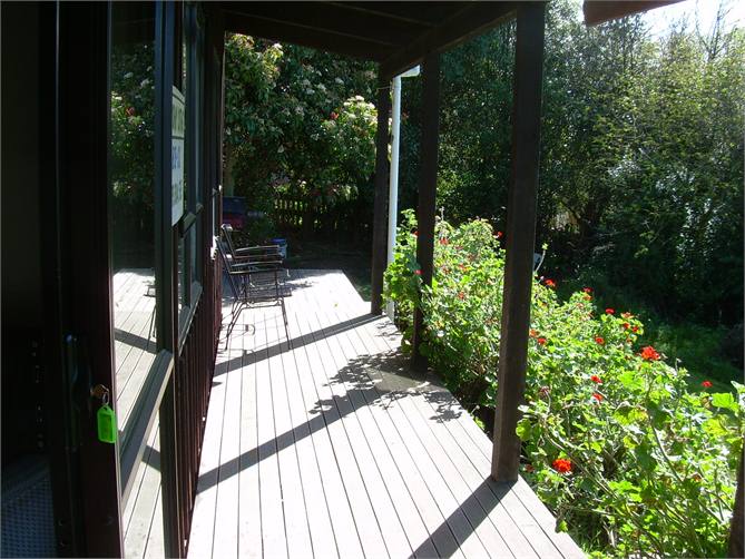 View of front deck to BBQ area