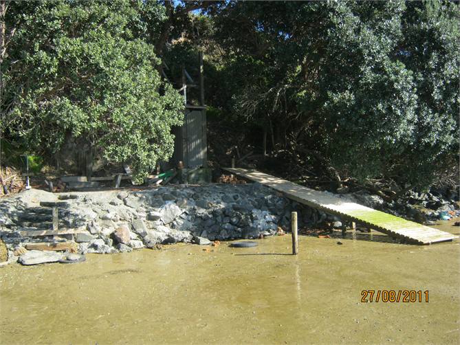 Below bach down steps