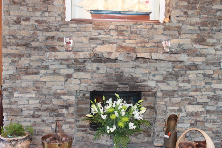 Large Indoor fireplace for those colder nights