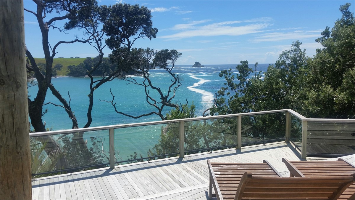 Spectacular views from lounge; large decks; direct