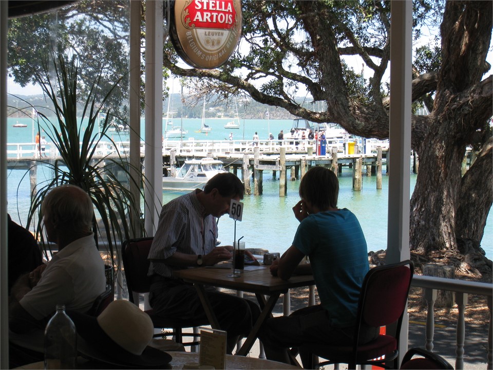 Waterfront dining in Russell