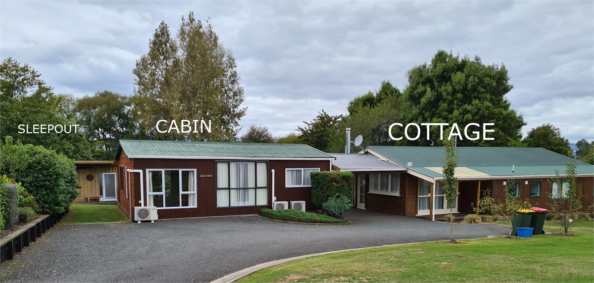 Layout showing Sleepout, Cabin, & Cottage position