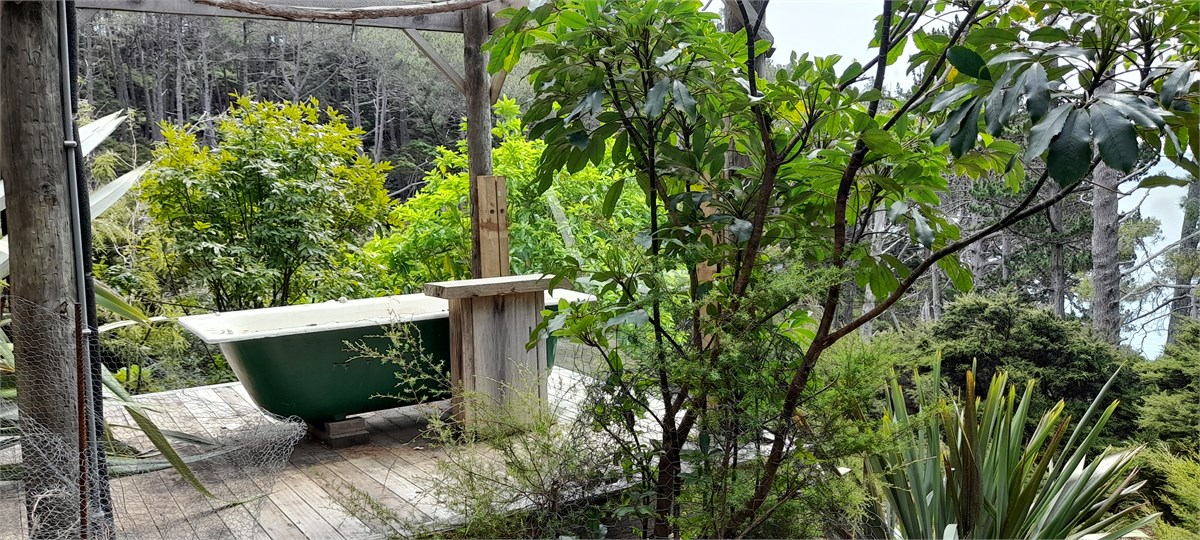 Outside bathtub with amazing views