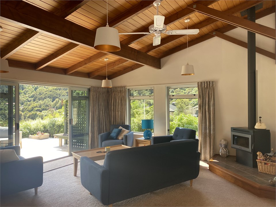 Lounge area looking out to the deck